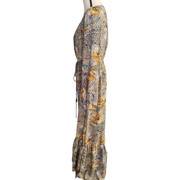 Anthropologie Chaudry Boho Prairie Cottage Floral Maxi Long Sleeve Dress Large - Picture 3 of 9